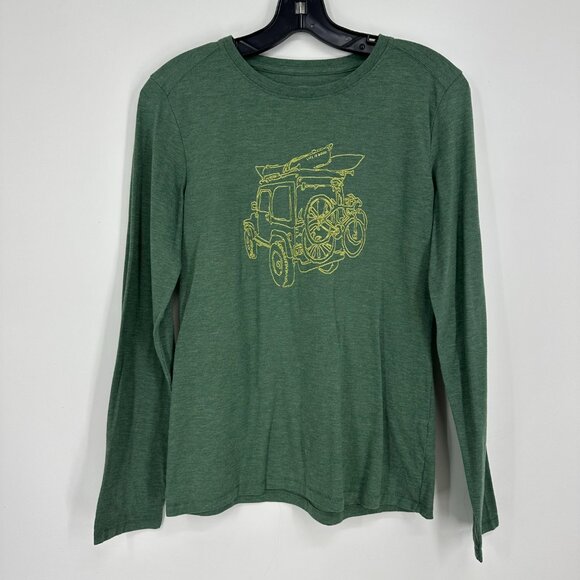 3/$25 Life is Good Long Sleeve Popover Top S Green Shirt - Picture 1 of 7